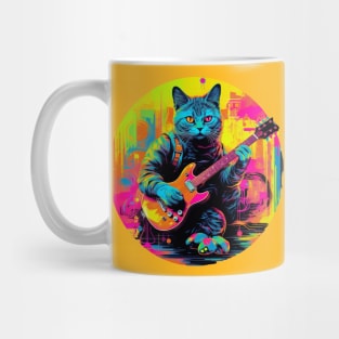 Cat Playing Guitar Funny Cat With Guitar Cute Cat Guitar Mug